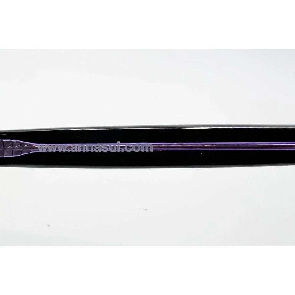 Anna Sui Eyeglasses Womens Black Purple Cat Eye AS5022 037 53-16-140 53mm